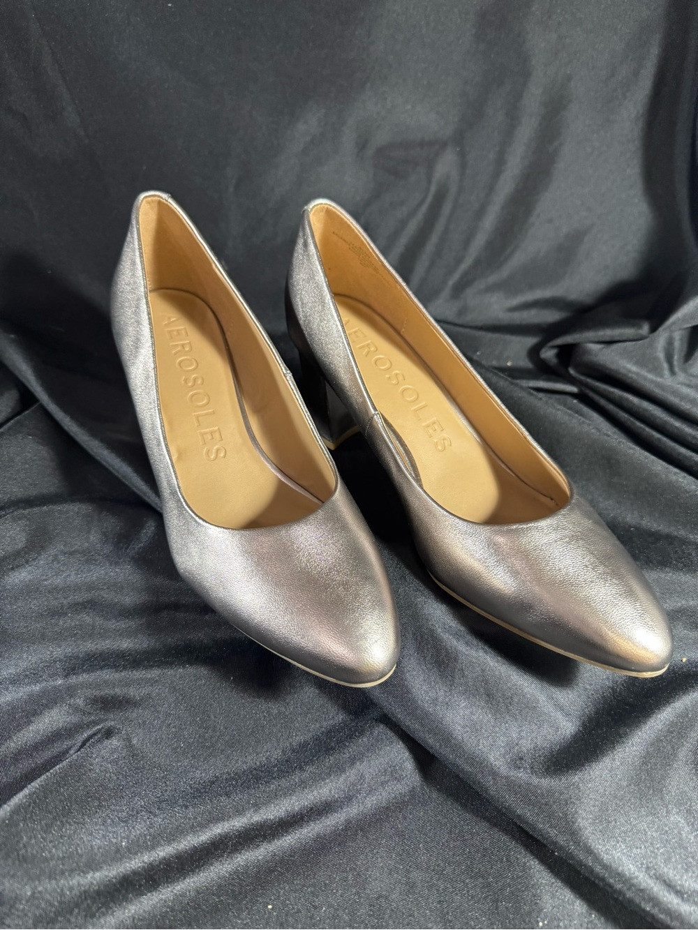 Aerosoles Betsy Champagne Leather Pump Heels 10.5M